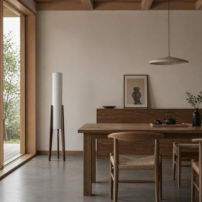 50 Inch Tall Tripod Floor Lamp Suit for Living Room,Walnut Wood Finish - color: Walnut Wood