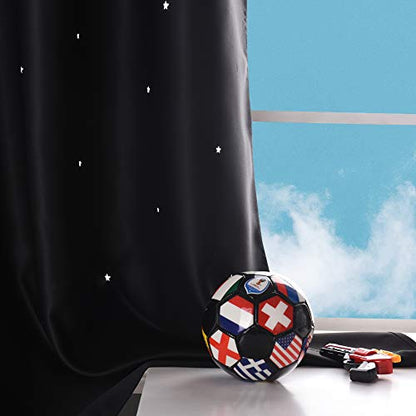 NICETOWN Black Blackout Kids Curtains for Boys Bedroom, 1 PC, W34 x L63 - color: Black, size: 34"W x 64"L (Pack of 1)