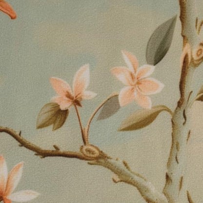 Vintage Chinoiserie Velvet Pillow Cover 18x18, Bird Floral, 1 Pack