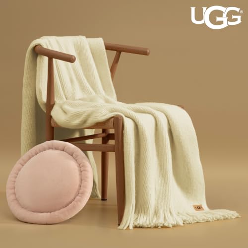 UGG Margot Knit Throw Blanket, Lightweight Decor, 50" x 70", Yellow (Chick) - color: Yellow