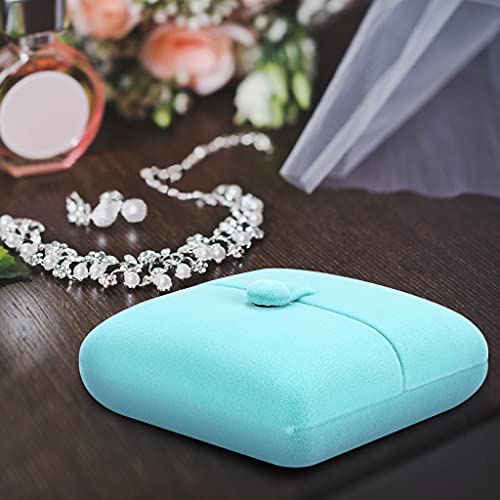 MDLUU Velvet Bracelet Gift Box, Bangle Holder Case, Jewelry Storage Displays for Birthday, Wedding, Valentine's Day, Anniversary (Cyan Blue) - color: cyan blue
