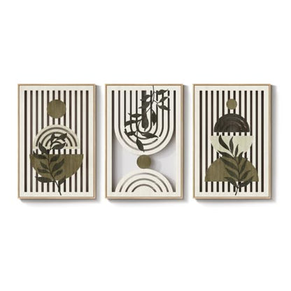 Large Framed Boho Cutout Carved Wood Wall Art for Living Room, 24x36 Inch - color: Olive Green