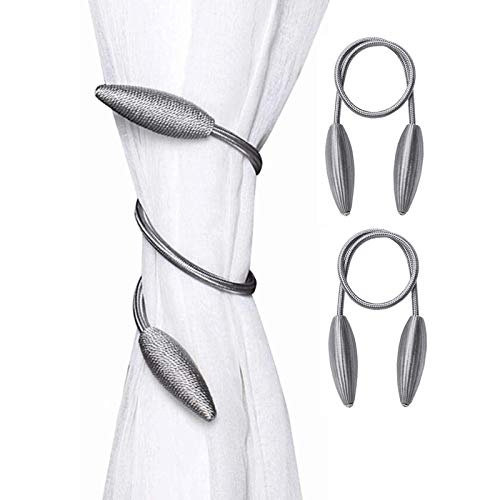 Silver Curtain Holdbacks Decorative Curtain Tiebacks, Set of 2 - color: Silver, size: 2PCS