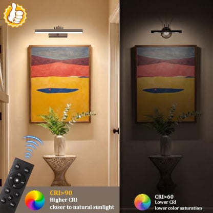 Picture Light for Wall, 4000mAh,13.8 Inch, 2 Pack, Brown - color: Brown