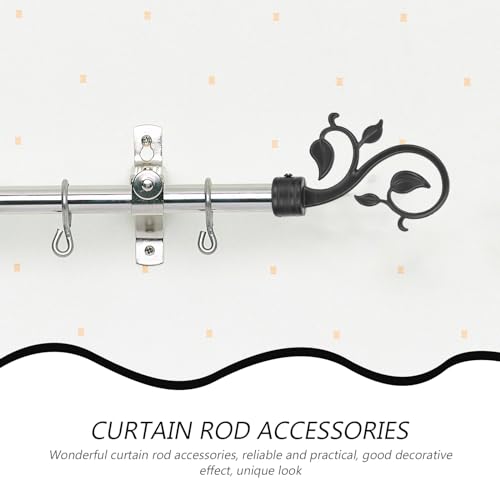 Cabilock 2Pcs Curtain Rod Plug Plastic Finials Decorative Curtain Rod Ends Window Drape Pole Finials for Home Office Window Treatment