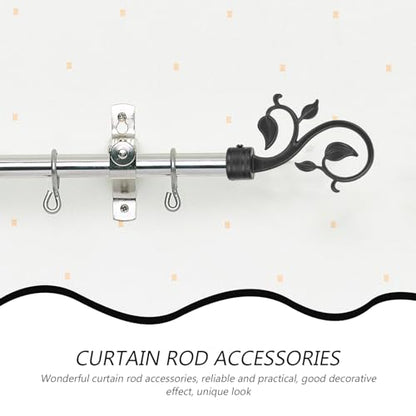 Cabilock 2Pcs Curtain Rod Plug Plastic Finials Decorative Curtain Rod Ends Window Drape Pole Finials for Home Office Window Treatment