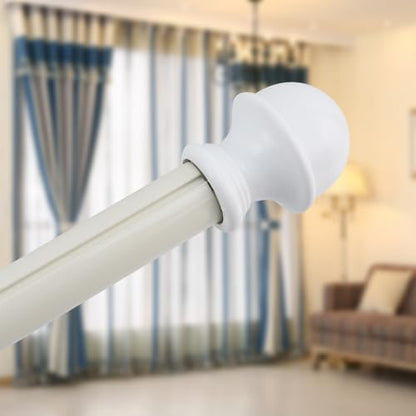 T Tulead White Curtain Rod Holders Wood Finials Drapery Bracket 4PCS - color: White-4pcs