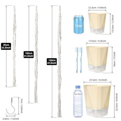 MIPON 3 Size Self Watering Hanging Planters with Macrame Plant Hanger