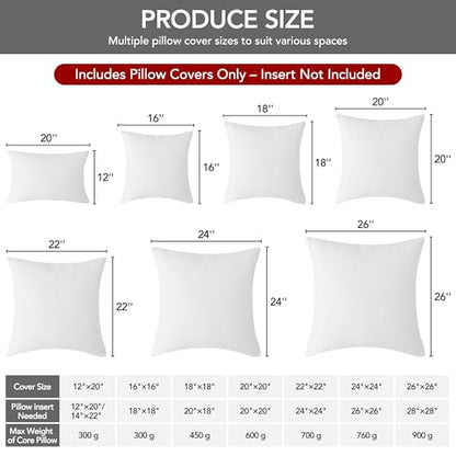 Deconovo Faux Linen Throw Pillow Covers for Sofa and Couch, Hidden Zipper - color: Linen White, size: 18" x 18" (Pack of 4)