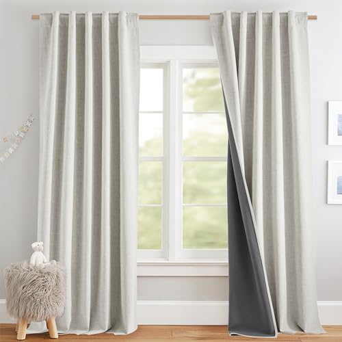 NICETOWN 100% Black Out Curtains 84 inch Long 2 Panels, Alabaster Gray - color: Alabaster Gray, size: 42"W x 84"L (Pack of 2)