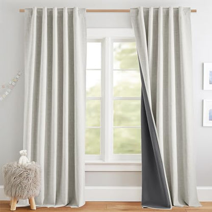 NICETOWN 100% Black Out Curtains 84 inch Long 2 Panels, Alabaster Gray - color: Alabaster Gray, size: 42"W x 84"L (Pack of 2)