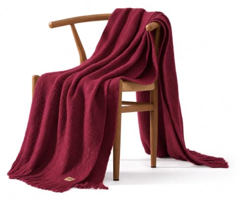 UGG Margot Knit Throw Blanket for Couch, 50" x 70", Red (Coffee Berry) - color: Red