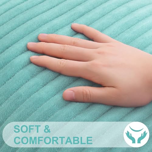 Simmore Fall Soft Aqua Haze Flannel Throw Pillow Covers 20X20 Set of 2 - color: Aqua, size: 20" x 20" (Pack of 2)