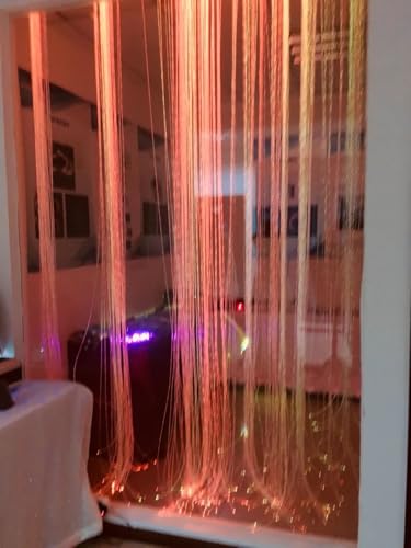 AKEPO 16W RGBW Optical Fiber Curtain Lights Kit, Waterfall Curtain Light for Sensory Room Decoration with Flash Point Fiber Optic Cables 450 Strands 0.03in/0.75mm 13.1ft/4m - size: 450pcs*0.03in*13.1ft