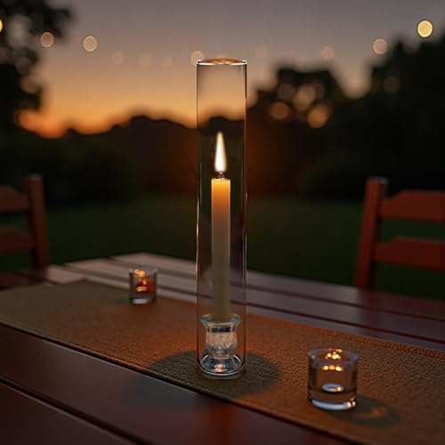 12 Pack Clear Glass Hurricane Candle Holders 14 Inch Tall