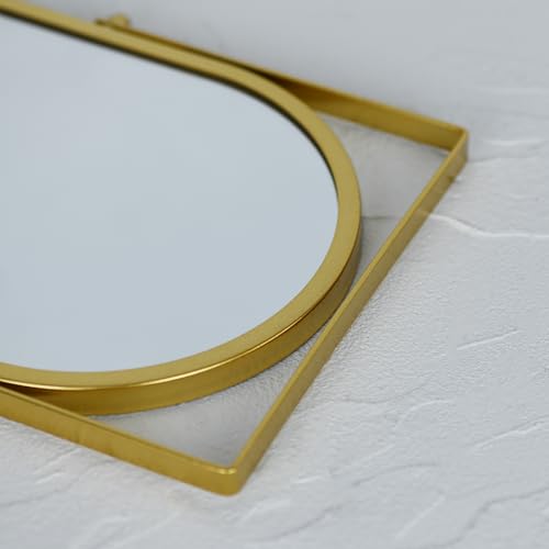 Tstarer Oval Vanity Mirror with Stand, Metal Frame (Gold, 7.1 x 11 inches) - color: Gold, size: 11"L x 7.1"W