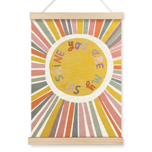 VGXKJIIOD You Are My Sunshine Nursery Wall Art Poster 12x16 in, Boho Rainbow Sun Kids Affirmations Canvas Wall Decor Prints Sign Artwork for Toddler Boys Girls Nursery Room Bedroom Playroom Classroom - color: Boho