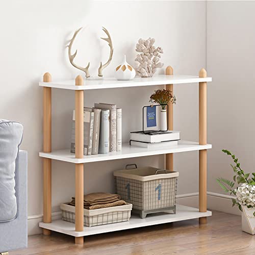 IOTXY 3-Tier Wooden Shelf Bookcase, Freestanding Open Bookshelf, White - color: White, size: 3-Tier