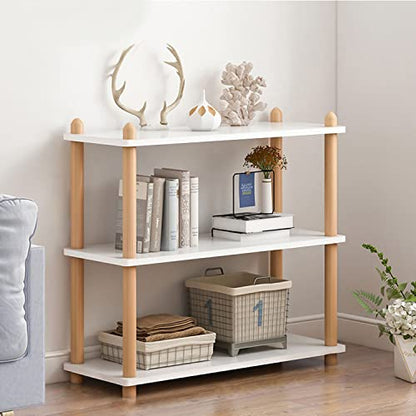 IOTXY 3-Tier Wooden Shelf Bookcase, Freestanding Open Bookshelf, White - color: White, size: 3-Tier