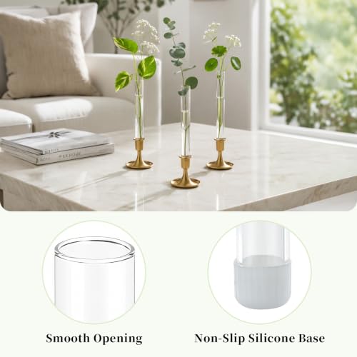Glasseam 6Pcs Glass Bud vase for Candle Holder, 7.87" Tall Small Vases Set - size: 7.87“ Tall