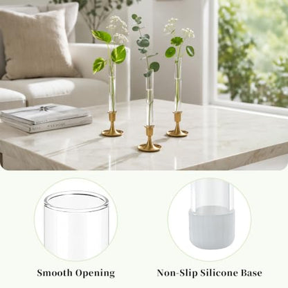 Glasseam 6Pcs Glass Bud vase for Candle Holder, 7.87" Tall Small Vases Set - size: 7.87“ Tall