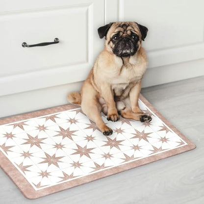 베이지 피로 방지 주방 매트 2개 세트, 43.9cm x 70.1cm(17.3x27.5인치)+43.9cm x - color: 스타 타일 뉴트럴