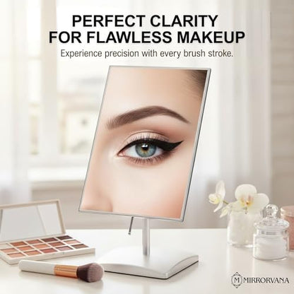 MIRRORVANA Large Table Desk Mirror with Stand, 9.8" x 7" (Chrome) - color: Chrome