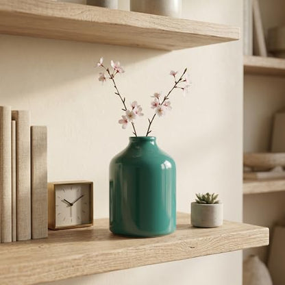 Sunddo Green Ceramic Vase, 7 Inch - color: Dark Green, size: 7 inch