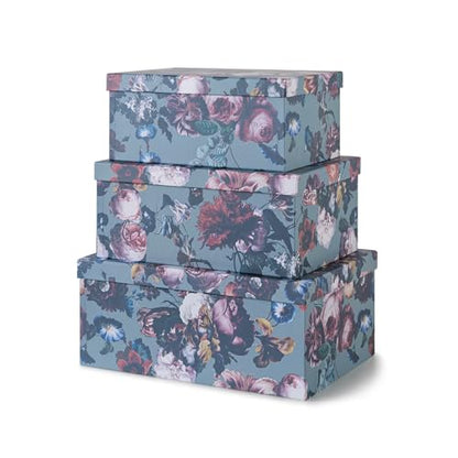 Soul & Lane - Elegance in Bloom Decorative Boxes with Lids, Set of 3 - color: Elegance in Bloom