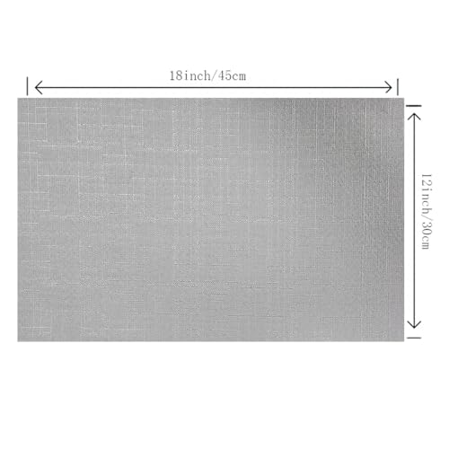 Placemats Set of 6 for Dining Table, Placemats with Embroidery, Table Mats for Dining Table 12"x18"(Grey) - color: Grey Plain, size: 6 pcs
