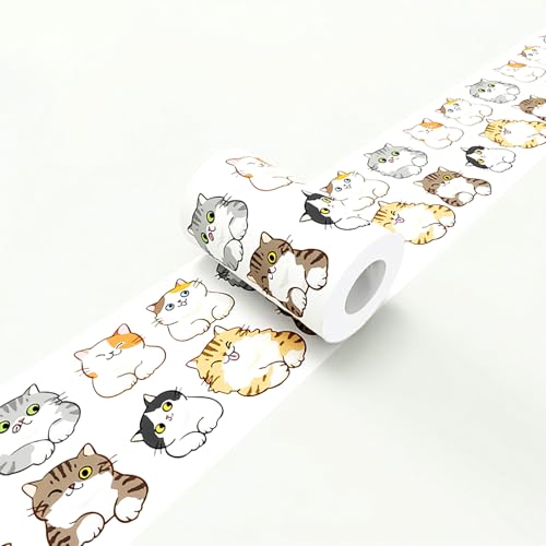 Cartoon Cat Wallpaper Border Peel and Stick Colorful Kids Room Trim - color: White/Brown/Grey/orange, size: 3.9" x 196.8"