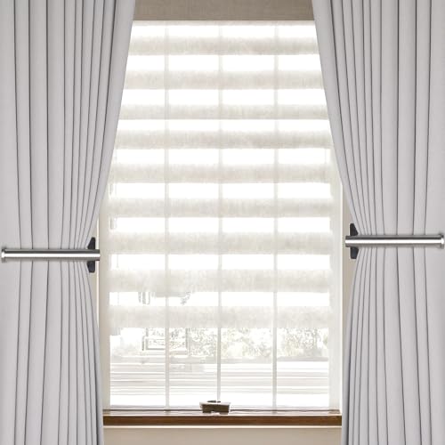 2 Pack No Drill Curtain Holdbacks Metal Curtain Tiebacks, Silver - color: Silver