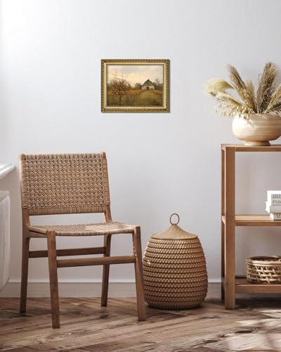 AIMAILON Framed Autumn Aesthetic Pattern,Farmhouse Landscape Art 8x10 - color: Golden Autumn Scenery, size: 10"L x 8"W