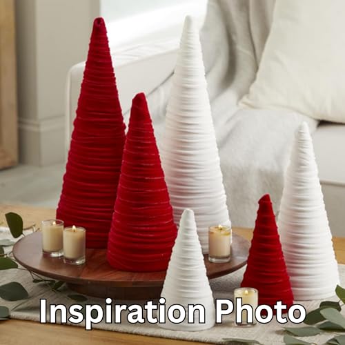 Your Heart's Content Light Ivory Velvet Trees Set of 3 (Light Ivory) - color: Light Ivory