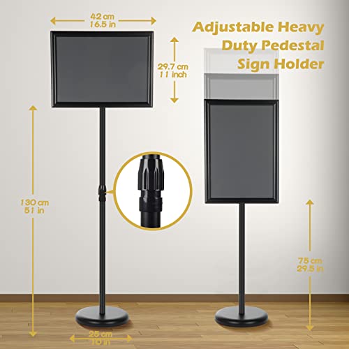 LElFlIDE 8 Pack Black 11.7 x 16.5" A4 Adjustable Pedestal Sign Holder - color: Black, size: 11.7 x 16.5''