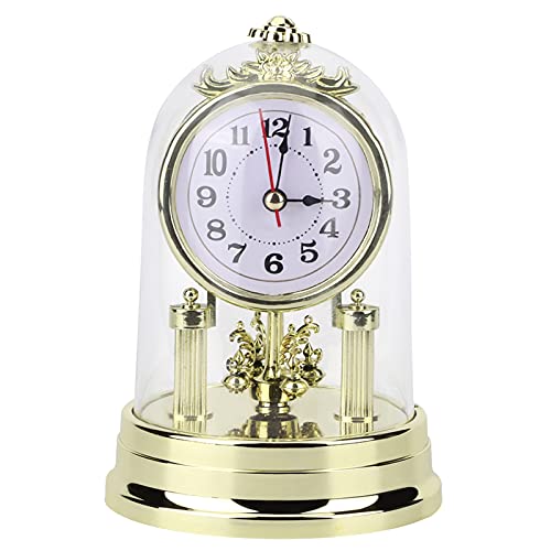 Tiiyee Desk Clock, Vintage Table Small Silent Non Ticking Clock