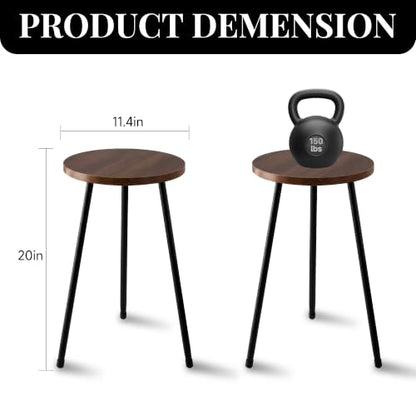 Lawn Social Tall Plant Stand Indoor, 20" Wood Metal Pedestal, Walnut - color: Walnut