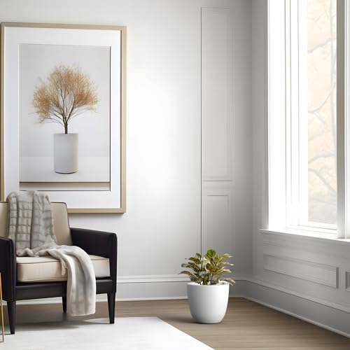 Kante White Concrete Planter 10" Dia All-Weather Round Small Pot - color: White, size: 10-Inch Dia