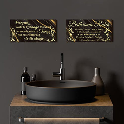 Jetec 2 Pcs Funny Bathroom Signs Wall Decor Farmhouse,Cool Style - style: Cool Style
