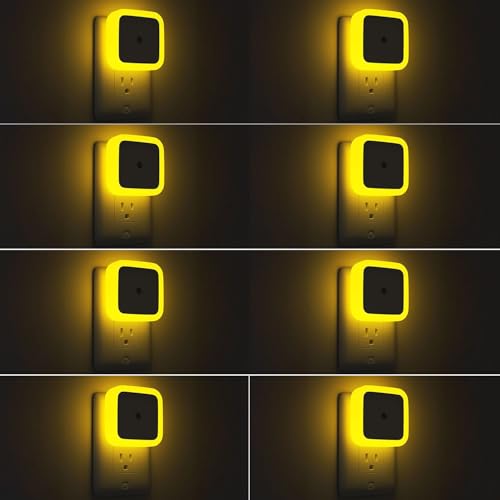 Sujeet Night Light, Night Lights Plug into Wall 8-Pack, Nightlight Plug in Night Light, Dusk to Dawn Night Lamp Led (Amber) - color: Amber