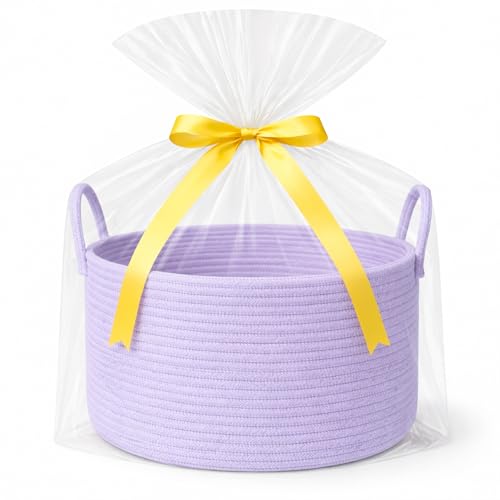 Extra Large Woven Gift Basket Empty for Girl, Women, Kids, Purple - color: Purple, size: Large