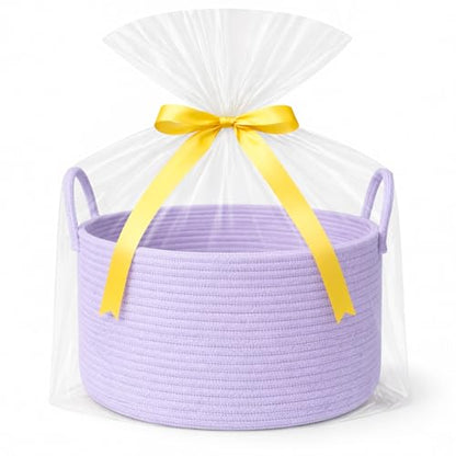 Extra Large Woven Gift Basket Empty for Girl, Women, Kids, Purple - color: Purple, size: Large
