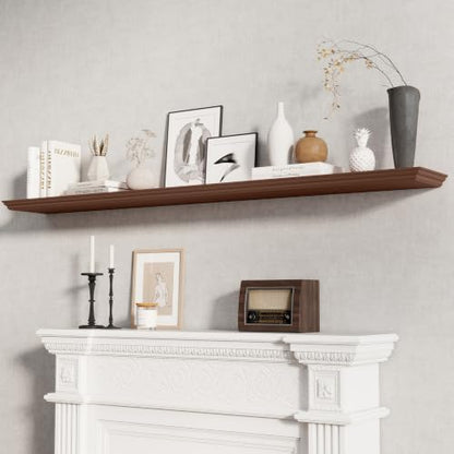 Fun Memories Floating Shelves, Walnut, 72 Inch Long, 9.3 Inch Deep, 1 Pack - color: Walnut, size: 72", Single