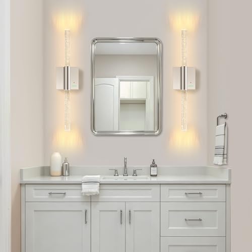 Battery Operated Wireless Wall Sconces, 2 Pack Dimmable Wall Lighting - color: Nickel