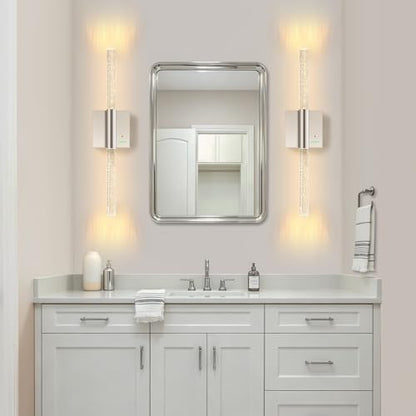 Battery Operated Wireless Wall Sconces, 2 Pack Dimmable Wall Lighting - color: Nickel