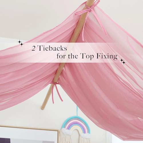 NICETOWN Pink Bed Canopy for Nursery, W114xL160, 1 Panel - color: Pink, size: 114"W x 160"L (Pack of 1)