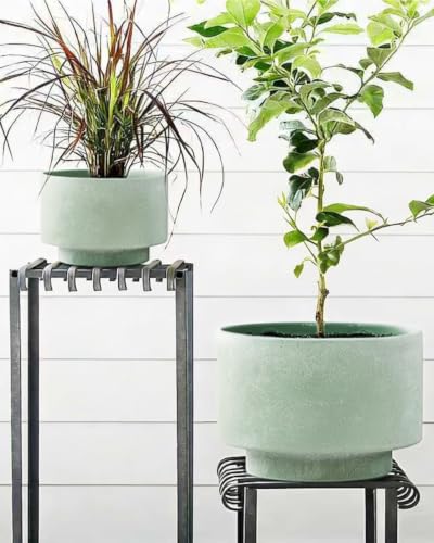 Succulent Pots, 8"+6" Plant Pots, Ceramic Planters for Indoor Plants - color: Green