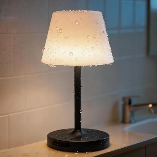 SAIWEYA Outdoor Waterproof Shower Lamp, 5200mAh Rechargeable Bathroom Lamp - color: Black, size: 5200mAh