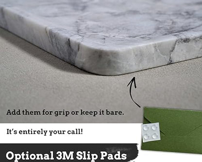 astavostone Natural Grey-White Marble Square Decorative Tray, 10.6 in