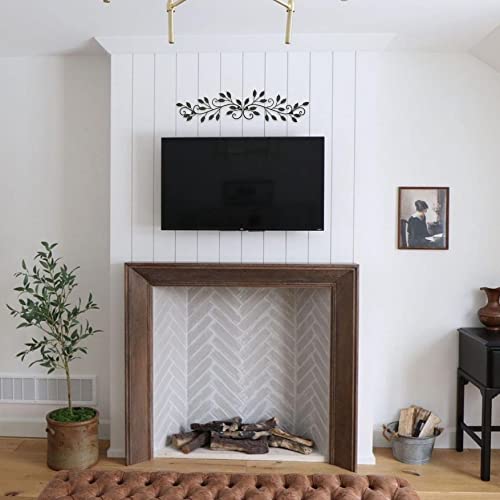 Remenna Metal Tree Leaf Wall Decor Leaves Wall Art Wrought Iron Scroll Above The Bed, Living Room, Outdoor Decoration